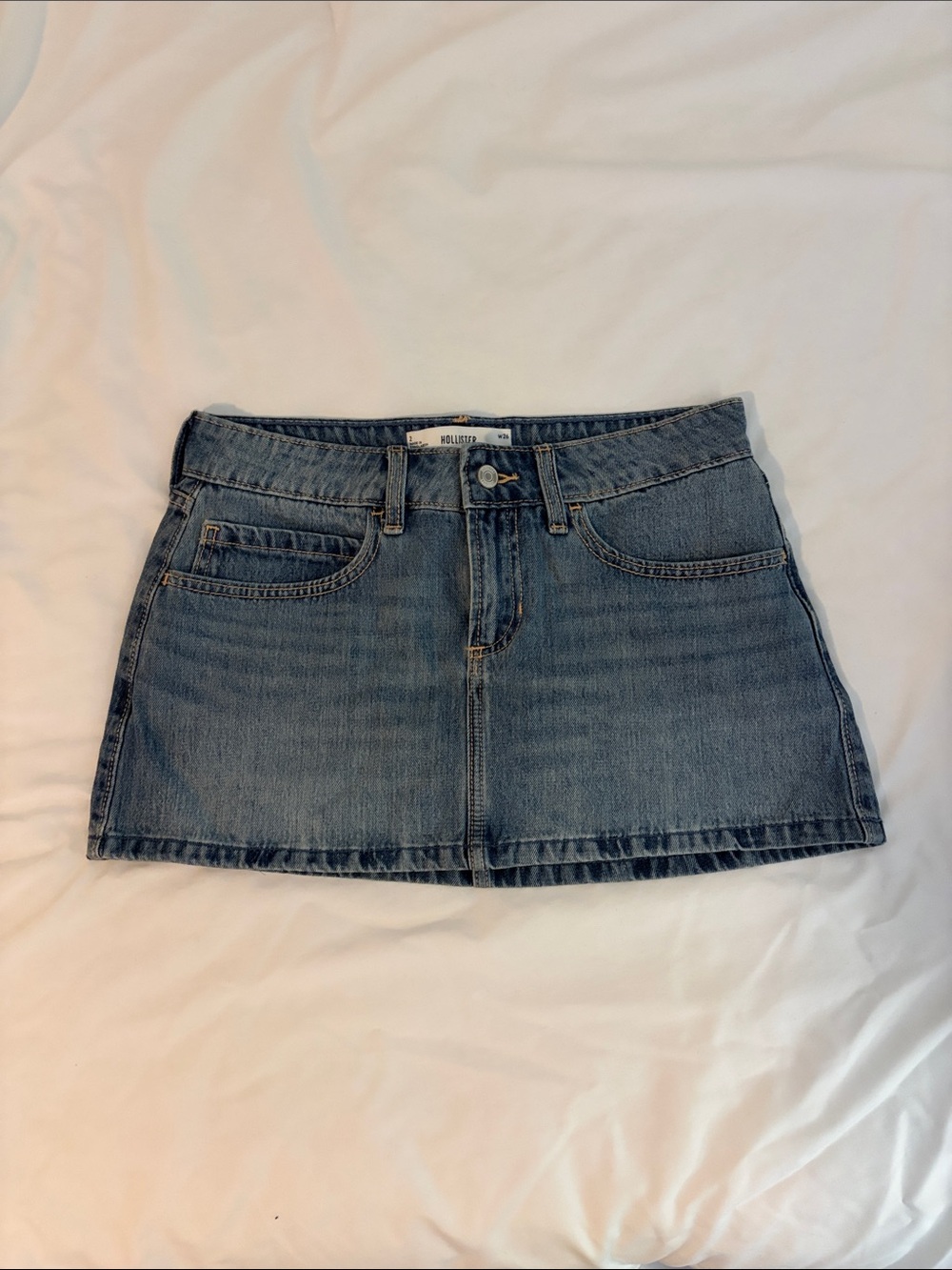 Hollister Light Blue Denim Mini Skirt